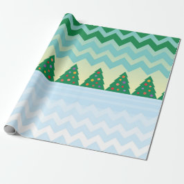 Papier Cadeau Scène Chevron Arbre de Noël