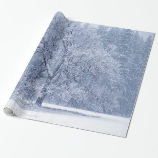 Papier Cadeau Scène congelée par hiver d'arbre de Milou