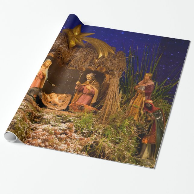 Papier Cadeau Scène de nativité (Déroulé)