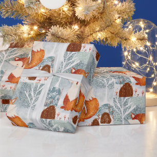 Papier Cadeau Scène d'hiver de Renard Arctique