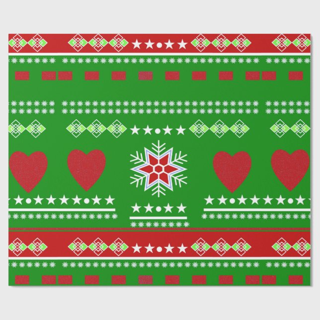 Papier Cadeau Scène d'hiver scandinave (Plat)