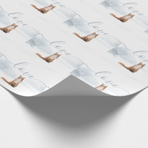 Papier Cadeau Scène forestière hivernale renard