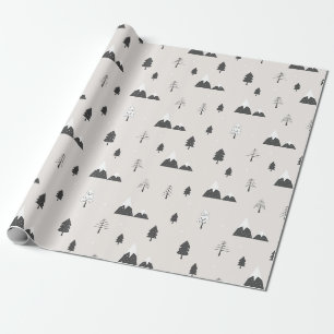 Papier Cadeau Scène Scandinave Nordic Winter Holiday