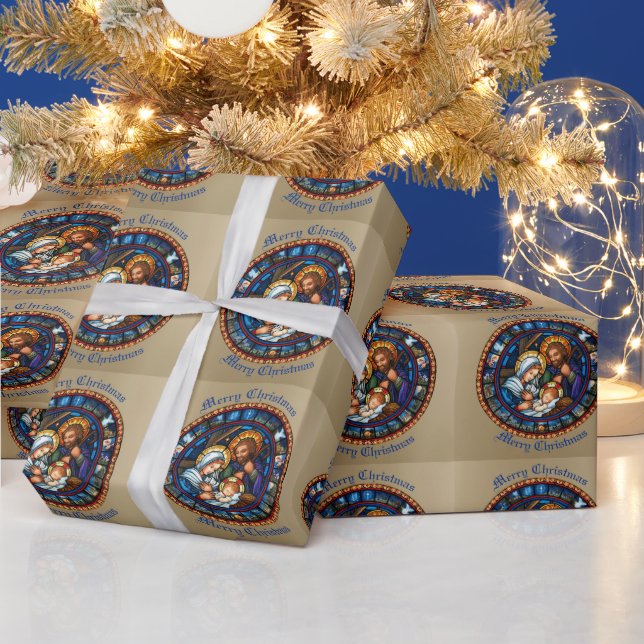 Papier Cadeau Scène traditionnelle de la Nativité de Noël (Vacances)