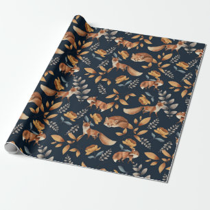 Papier Cadeau Scène Woodland Motifs sans couture