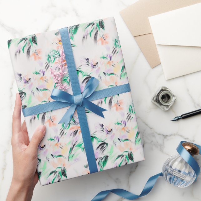 Papier Cadeau Schéma Floral moderne Fleurs Croquis (Cadeaux)
