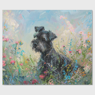 Papier Cadeau Schnauzer - Découpage Fleur sauvage