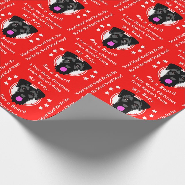 Papier Cadeau Schnauzer géant noir ou Schnauzer Funny (Coin)