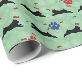 Papier Cadeau Schnauzer Leaping