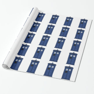 Papier Cadeau SciFi bleu spécial de geek de boîte de POLICE