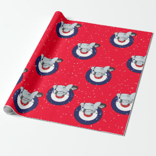 Papier Cadeau Scooter sur l'enveloppe rouge avec la neige en