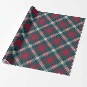 Papier Cadeau Scott Red Green Modern Scottish Tartan