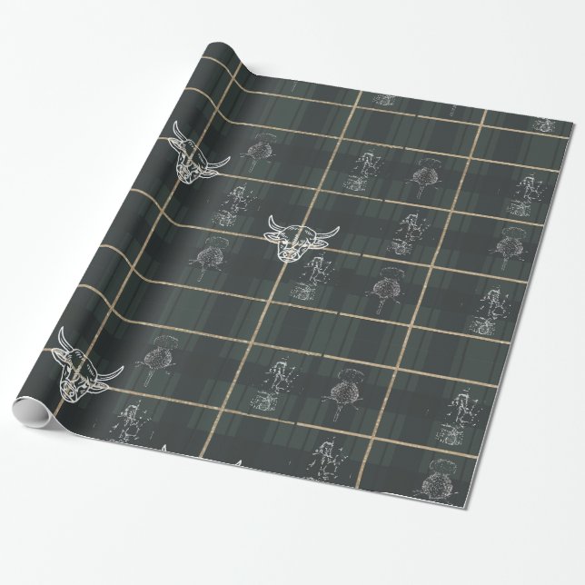 Papier Cadeau Scottish Collection 4 Papier d'enveloppement (Déroulé)