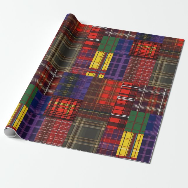 Papier Cadeau Scottish Tartan Swatch (Déroulé)