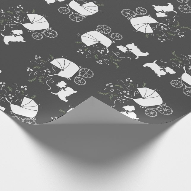 Papier Cadeau Scotty Dog Baby shower (Coin)