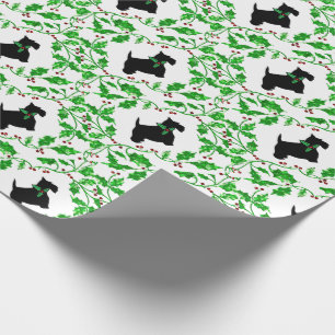 Papier Cadeau Scotty et houx