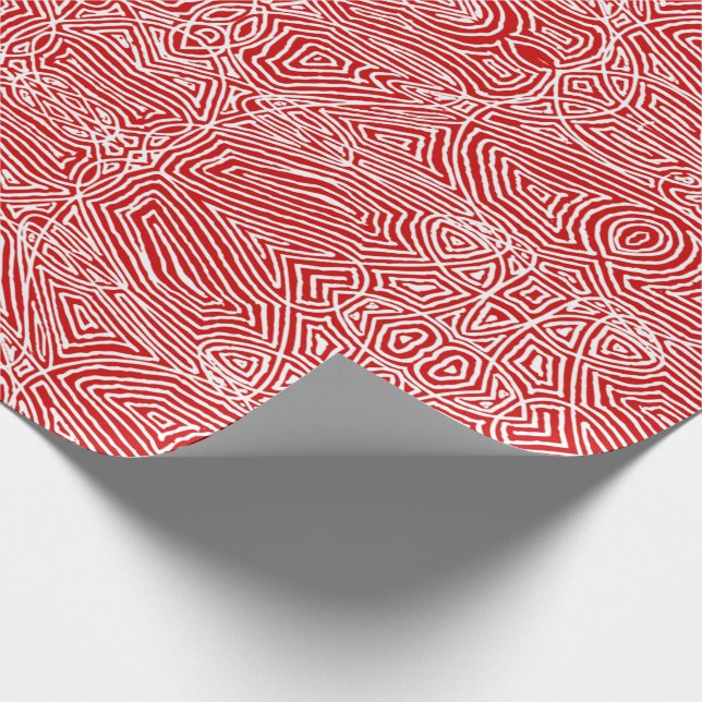 Papier Cadeau Scribbleempreintes rouges (Coin)