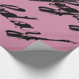 Papier Cadeau Script rustique rose Joyeux emballage d'anniversai