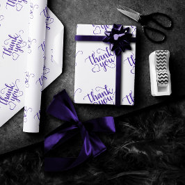 Papier Cadeau Script simple violet | Coeur du Merci royal du rai
