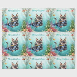 Papier Cadeau Scuba Cat Underwater Holiday  Merry Christmas 