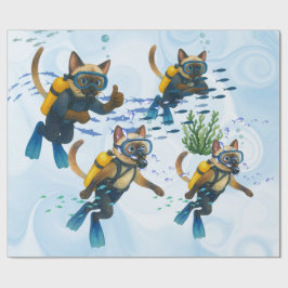 Papier Cadeau Scuba Cats are diving  Underwater 