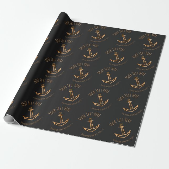 Papier Cadeau Sea Anchor. Sailor Captain Yachtsman Gift Template (Déroulé)