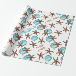 Papier Cadeau Sea Life Motif Tropical Enveloppe cadeau de Noël