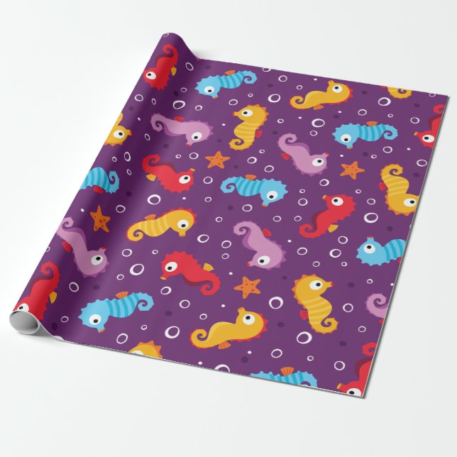 Papier Cadeau Seahors Motif sans voile (Déroulé)
