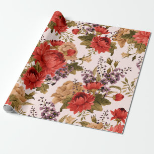 Papier Cadeau Seamless floral pattern roses with chrysanthemum a