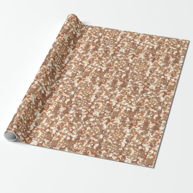 Papier Cadeau Seamless golden gold bronze glittery sparkles glit (Déroulé)