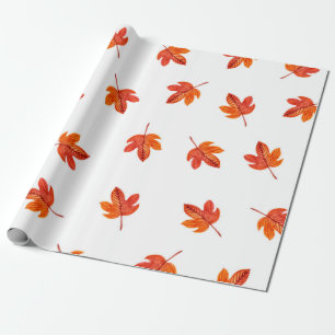 Papier Cadeau Seamless pattern with autumn leaves. Watercolor ha