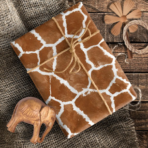 Papier Cadeau Selle Marron Motif Peau de Girafe ID1152