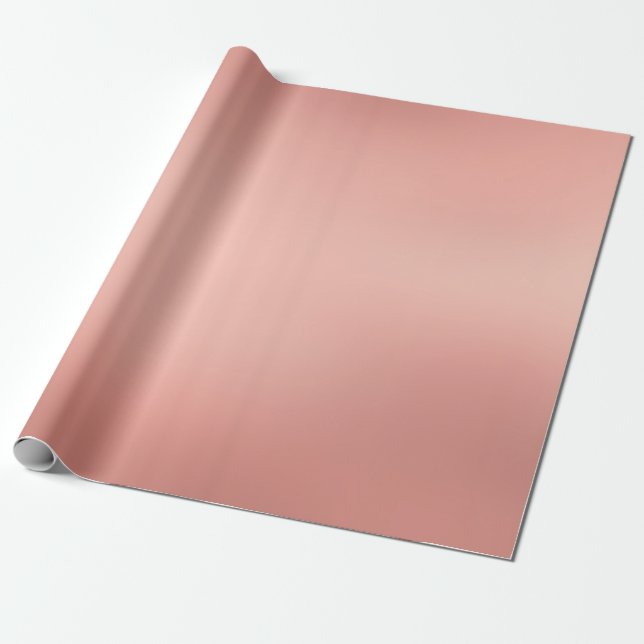 Papier Cadeau Sembler métallique d'or rose fascinant moderne (Déroulé)