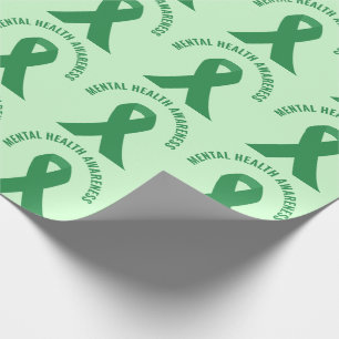 Papier Cadeau Sensibilisation à la santé mentale Ribbon vert