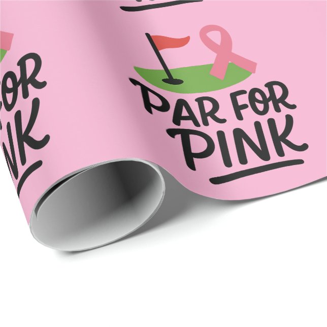Papier Cadeau Sensibilisation au cancer du sein avec ruban rose  (Coin rond)