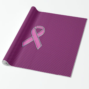 Papier Cadeau Sensibilisation au ruban rose Fuchsia Fibres de ca
