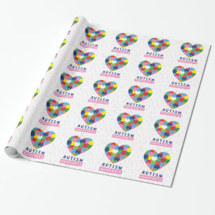 Papier Cadeau sensibilisation sur l'autisme rose