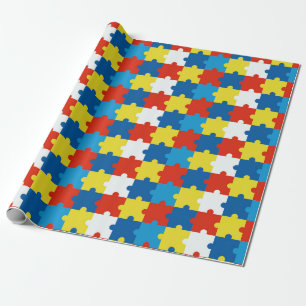 Papier Cadeau Sensibilisation sur l'autisme Spectrum Jigsaw Puzz