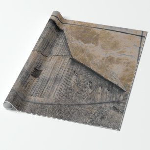 Papier Cadeau Séphanie Gris Rustique Graine Grange Texture Vinta