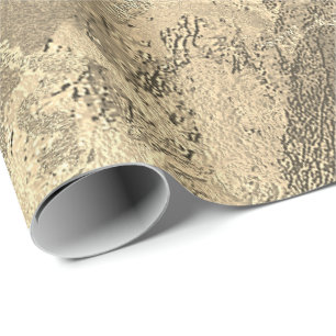 Papier Cadeau Sepia Champaigne Or Marbre brillant Métallurique