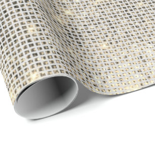 Papier Cadeau Séquin Gris Urbain Chimant Métallique Sparkly