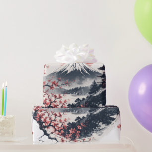 Papier Cadeau Sérénité du coucher de soleil sur le mont Fuji – A