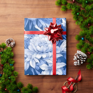 Papier Cadeau Série Chinoserie Bleu et Blanc Design 8