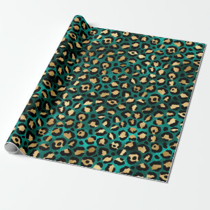 Papier Cadeau Série Leopard Turquoise et Gold 3 