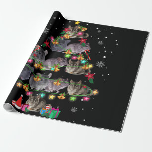 Papier Cadeau Séries de Noël de Chinchilla, rongeurs amusants No