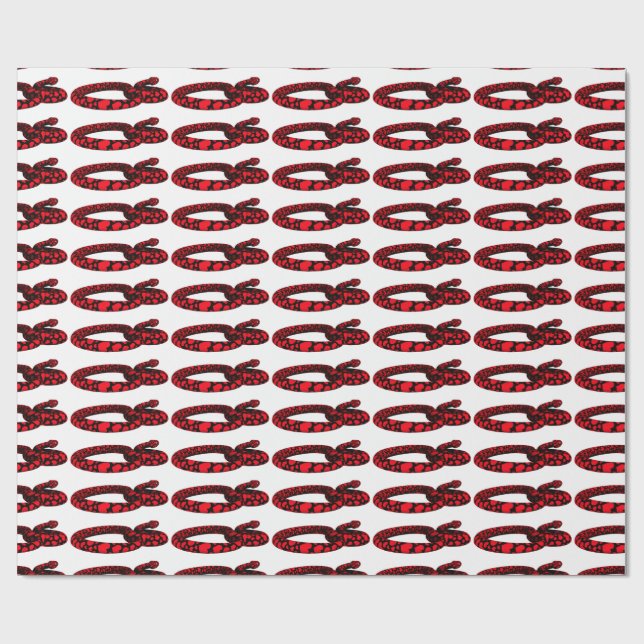 Papier Cadeau Serpent d'amour rouge (Plat)