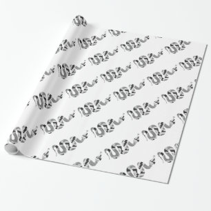 Papier Cadeau Serpent gris et silhouette gris clair