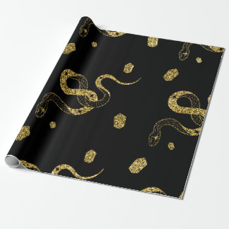 Papier Cadeau Serpent noir doré effrayant Tour céleste ou farce