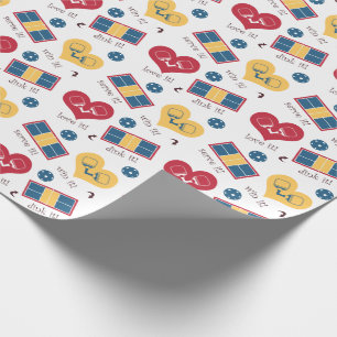 Papier Cadeau Servez-le, gagnez-le, dink-le - pickleball wrapper