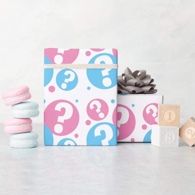 Papier Cadeau Sexe révéler baby shower garçon fille point d'inte (Baby Shower)